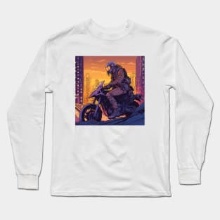 Cool biker futuristic landscape Long Sleeve T-Shirt